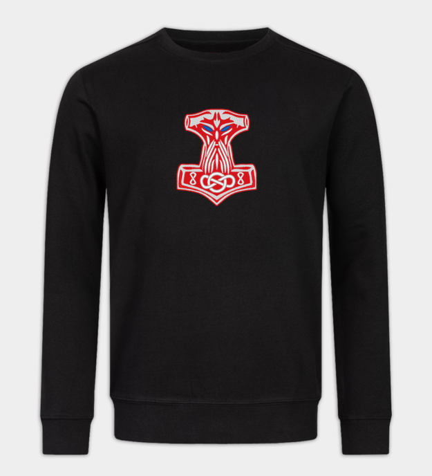 Mjölnir brodeerattu collegepaita